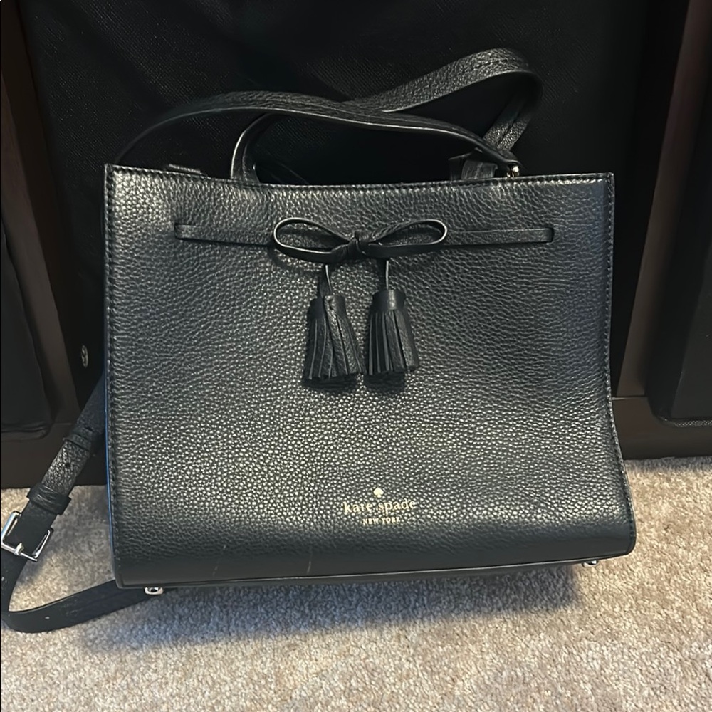 Kate Spade Black Leather Tote Bag